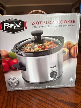 Parini 2-Quart Slow Cooker in Silver with Removable Stoneware